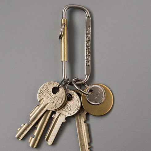 Candy Design & Works Kendric Spring Snap Hook Key Ring in Nickel & Brass